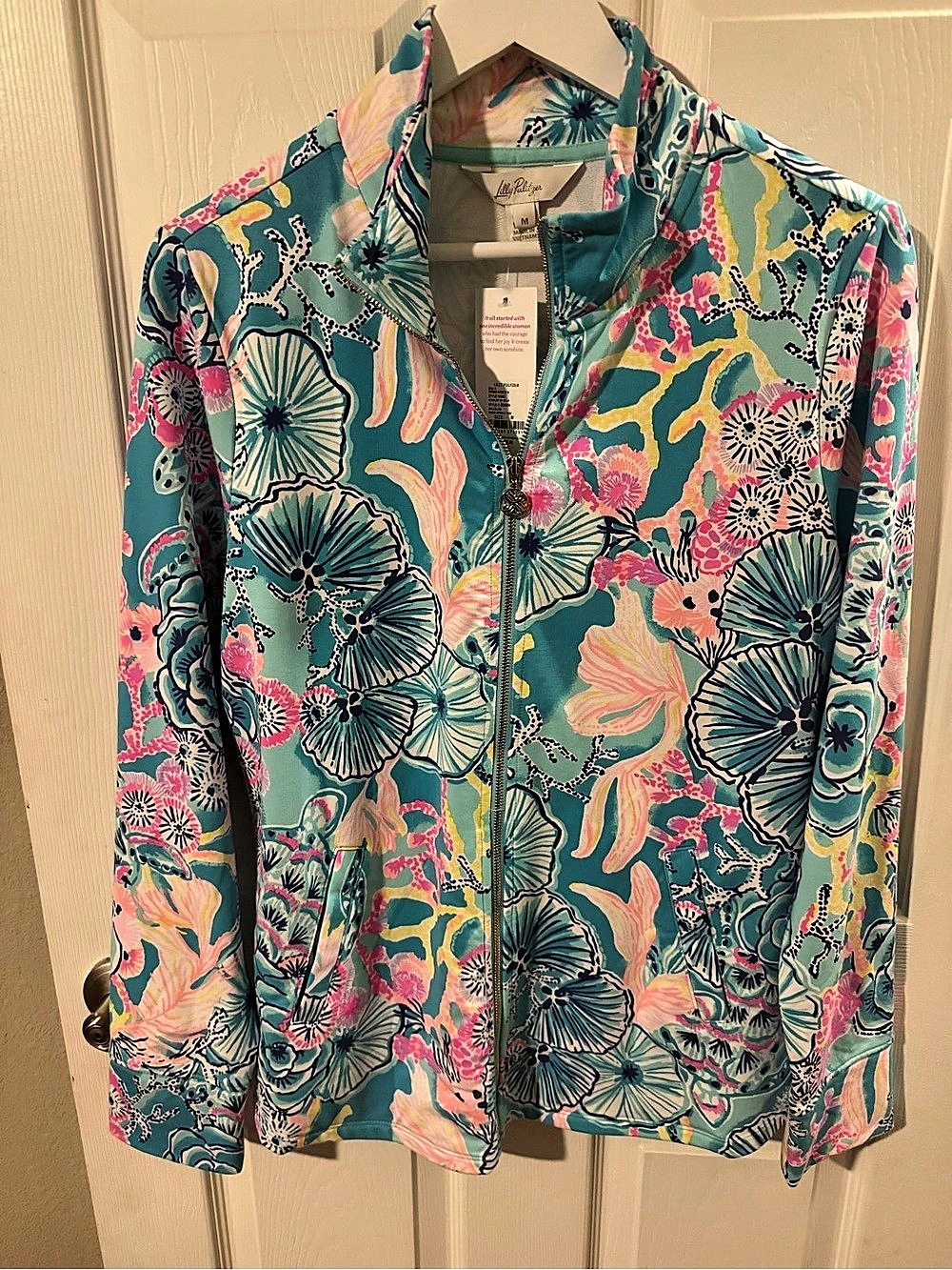 Brand New w/ Tags! Lilly Pulitzer Once Upon A Tide Bali Blue Zip Up Medium!